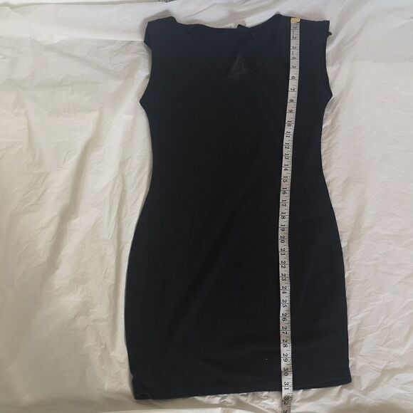 Material Girl Bodycon Net Back Mini Dress Medium Black - Picture 8 of 16